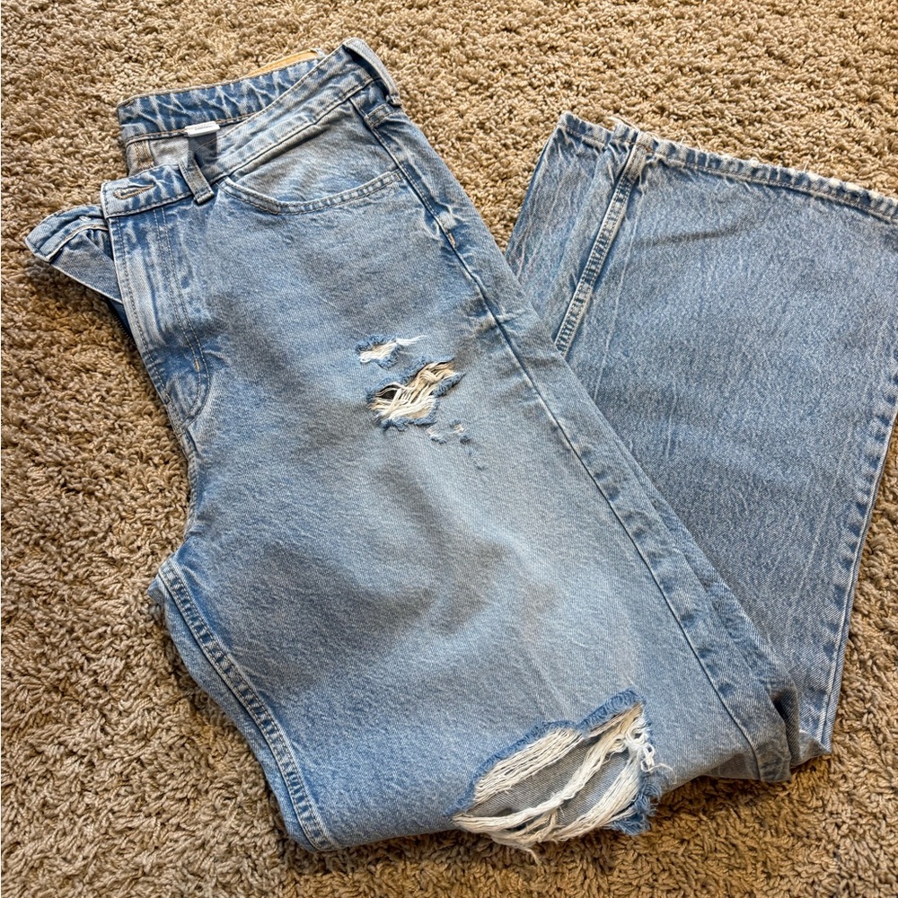 &Denim from H&M Distressed Light Blue Jeans